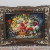 تابلو فرش ابریشمی دکوراتیو طرح گل