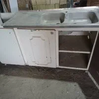 سینک ظرف شویی دو قلو و کابینت|مصالح و تجهیزات ساختمان|فلاورجان, |دیوار