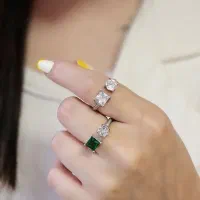 انگشتر نقره سولیتر آبکاری نانو طلا رنگ ثابت 8487|بدلیجات|تبریز, |دیوار