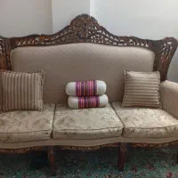 مبل سلطنتی چوب راش ۹نفره همراه بامیزوسط ودوعددعسلی|مبلمان خانگی و میز عسلی|تهران, سبلان (لشگر)|دیوار