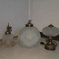 ست لوستر آویزی(سقفی)، دیوارکوب و چراغ خواب رومیزی