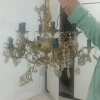دو عددلوستر ۱۲شاخه برنز|لوستر و چراغ آویز|نسیم‌شهر, |دیوار