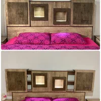 تخت خواب به همراه یک جفت پاتختی|تخت و سرویس خواب|گرگان, |دیوار