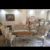 مبل ۹ نفره استیل چوب  (در حد نو/مناسب جهیزیه)