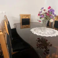 مبلمان استیل و  غذا خوری  و ویترین چوب منبت دست|مبلمان خانگی و میز عسلی|کرج, دهقان ویلا|دیوار
