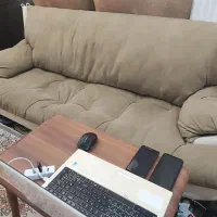 مبل راحتی 7 نفره چوبی و چرمی با روکش پارچه ای ترکی|مبلمان خانگی و میز عسلی|تهران, شادمان|دیوار