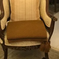 شال مبل رنگ شتری و کوسن سبک بوهو 45*45