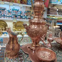 ست۱۴ تیکه تمام مسی با سماور مسی ذغالی ۶لیتری|سماور، چای‌ساز، قهوه‌ساز|مشهد, چهارباغ|دیوار