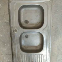 سینک دو لگن یاس استیل روکار
