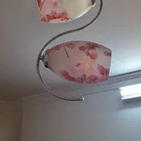 لوستر حوبابی ۲ شاخه در حد نو ۳۰۰تومن و پرده۸۰۰|لوستر و چراغ آویز|مشهد, شهرآرا|دیوار