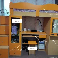 تخت خواب و میز تحریر وکمد..