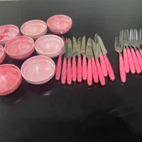 کاردو چنگال و پیاله ملامین