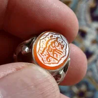 مهر قاجار عقیق یمنی پرتقالی نفیس|کلکسیون اشیاء عتیقه|خمینیشهر, |دیوار