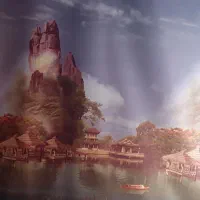 پرده طرح طبیعت|پرده، رانر، رومیزی|اصفهان, علی قلی آقا|دیوار