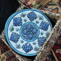 بشقاب مس مینا کاری