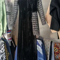 دن مجلسی سایز ۳۶ مخمل و گیپور|لباس|بناب, |دیوار