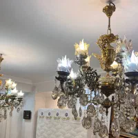 لوستر برنجی ۵ شاخه ۱۰ شعله|لوستر و چراغ آویز|تهران, شهر زیبا|دیوار