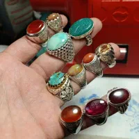 12عدد انگشتر دستساز،با نگین اصلی و معدنی