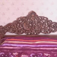 تخت خواب دو نفره چوب|تخت و سرویس خواب|رودهن, |دیوار