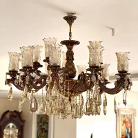 لوستر ۱۵ شاخه برنز کلاسیک