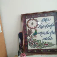 تابلوی بزرگ ساعت پته با طرح طاووس|تابلو، نقاشی، عکس|کرمان, |دیوار