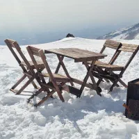 میز و صندلی تاشو چوبی ست ۴ نفره