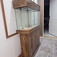 آکواریوم شیشه خم با درب و پایه