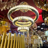 لوستر کریستالی ال ای دی سه طبقه