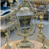 آینه پایه دار متحرک برنز برنزی