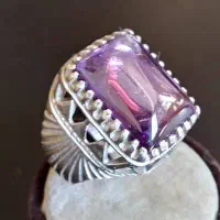 انگشترنقره لعل بنفش زیبا