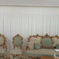 پرده کتان لمه دار سفید