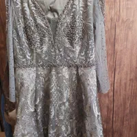 لباس مجلسی گیپور سبز یشمی سایز 44 تا 48