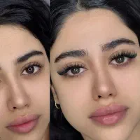 چشمانی زیبابامژه های زیبا