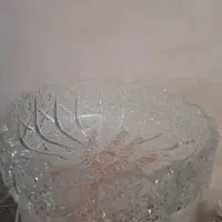 آجیل خوری کریستال اصل چک با سه کاسه عتیقه  ۵۰ساله