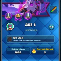 کلش رویال لول ۴۴ با کاپ ۱۳۵۰۰