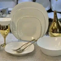 سرویس 6 نفره آرکوپال مربعی لب طلا آکبند