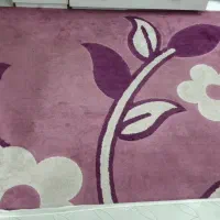 فرش گل برجسته صورتی بنفش سفید