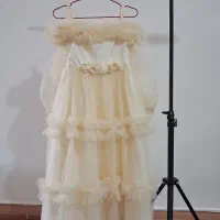 لباس عروس بچگانه تور طبقه ای در حد نو ۳ بار پوشیده