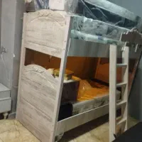 تخت ۲ طبقه سفید طوسی لیدا دور نگ|تخت و سرویس خواب|قزوین, |دیوار