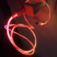 سیم شارژر تاپ سی با نور رنگی و سر آهن ربایی