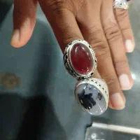 انگشتر عقیق برقالی و شجر