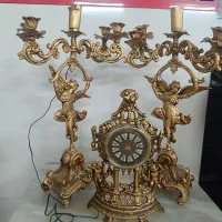 شمعدان و ساعت برنز