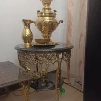 میز گرد 60برنز سفارشی و دستمال کاغذی سطل