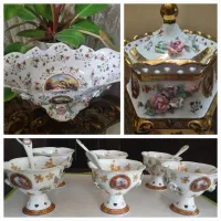 سرویس قهوه خوری مرمری هفت قدیمی|کلکسیون اشیاء عتیقه|مبارکه, |دیوار