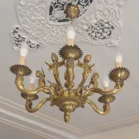 لوستر برنز عتیقه طرح فرشته