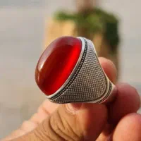 انگشتر عقیق کهنه فیروزه باباقوری