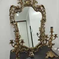 آینه و شمعدان برنج اصل