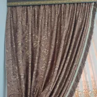 فروش پرده کتان ابریشم ب همراه شال وکتیبه|پرده، رانر، رومیزی|میاندوآب, |دیوار