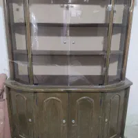 بوفه چوبی شیشه ای