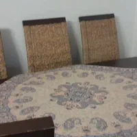 میز نهار خوری ۸ نفره ترکیبی حسیر بافی وکف پارچه|میز و صندلی غذاخوری|پردیس, فاز ۱۱|دیوار